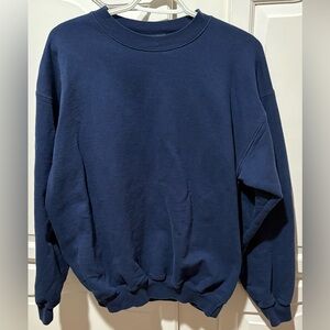 Hanes Navy Blue Crewneck Sweater Classic Fit Size M